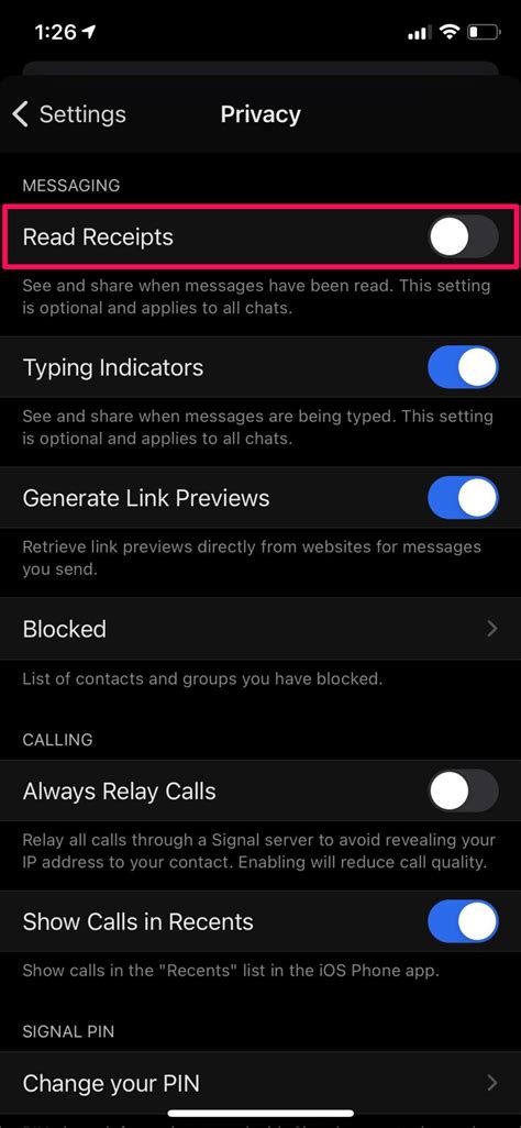 How to Disable Read Receipts in Signal