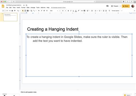 How to Do a Hanging Indent in Google Slides