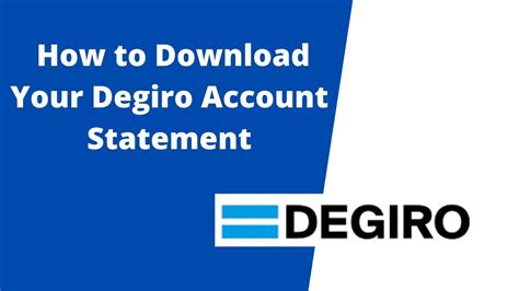 How to Download Your Account Statement on Degiro - YouTube