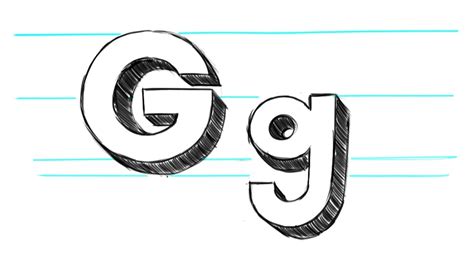 How to Draw 3D Letters G Uppercase G and Lowercase g in 90 seconds