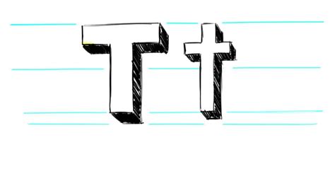 How to Draw 3D Letters T Uppercase T and Lowercase t in 90 Seconds