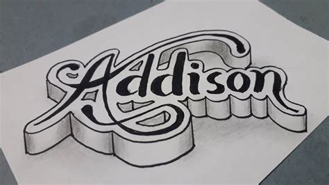 How to Draw 3D Name on Paper YouTube