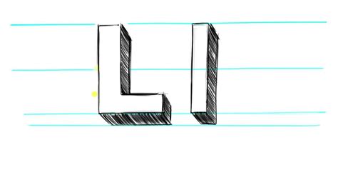 How to Draw 3D letters L Uppercase L and Lowercase l in 90 seconds