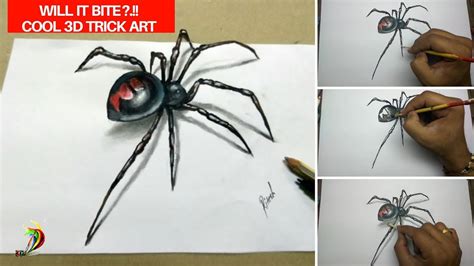How to Draw 3D spider how to draw 3D spider on paper pencil sketch