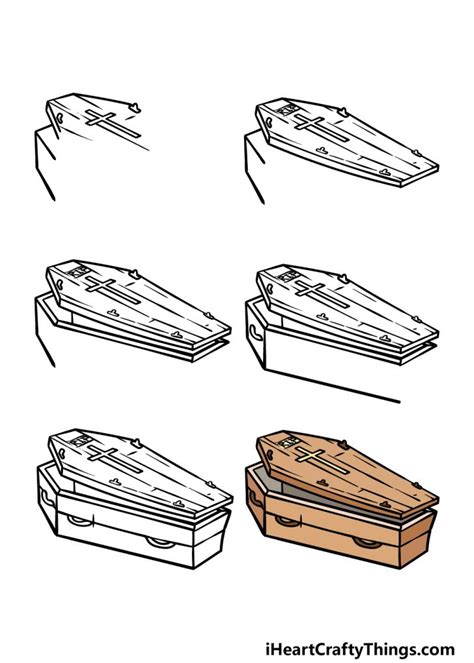 How to Draw A Coffin Step by Step
