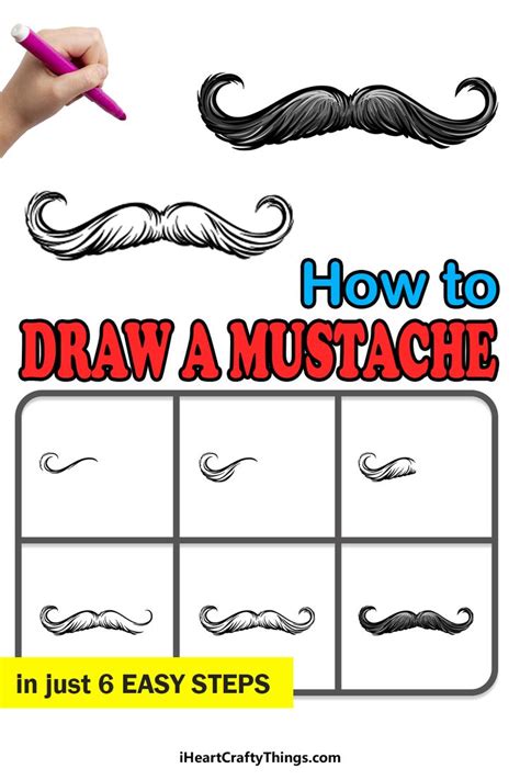 How to Draw A Mustache A Step by Step Guide Mustache drawing, Cute