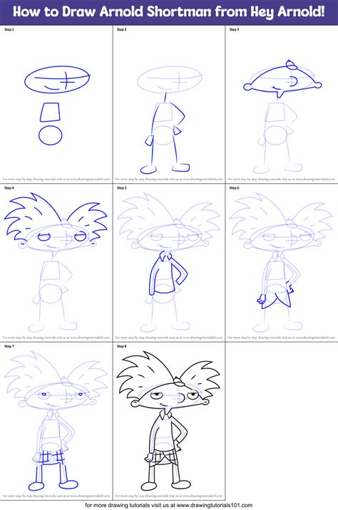 How to Draw Arnold Shortman from Hey Arnold! (Hey Arnold!) Step by Step