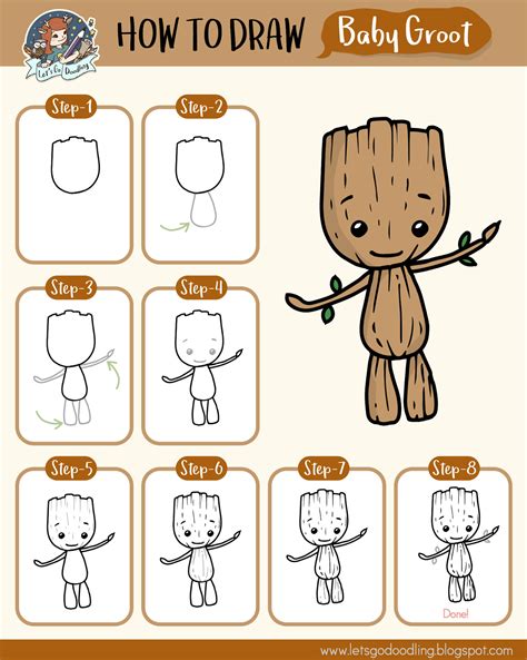 How to Draw Baby Groot Easy Drawing Step by Step Tutorial