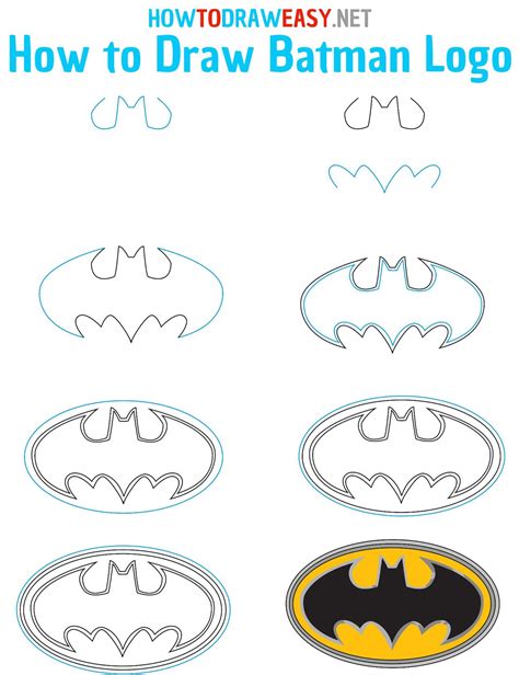 How to Draw Batman Logo Step by Step Batman Logo Batman Symbol