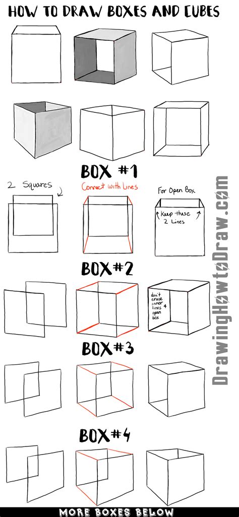 How to Draw Boxes and Cubes and How to Shade Them Step by Step Tutorial