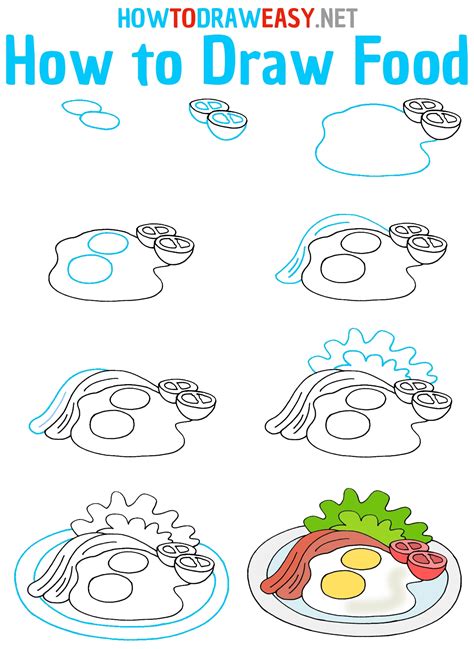 How to Draw Breakfast Foods Step by Step Easy Drawing Guides