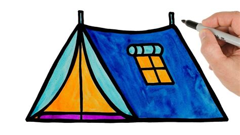 How to Draw Camping Tent Easy Drawing Tutorial for Beginners