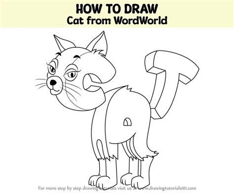 How to Draw Cat from WordWorld (WordWorld) Step by Step