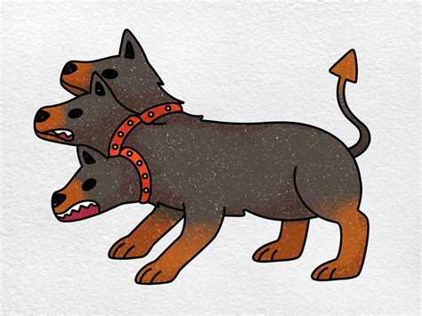 How to Draw Cerberus the Three Headed Dog Step by Step YouTube