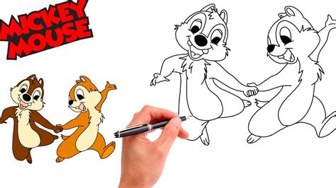 How to Draw Chip and Dale from Disney (step by step) YouTube