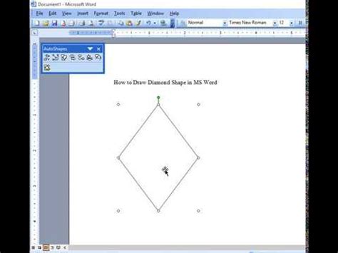 How to Draw Diamond Shape in MS Word - YouTube