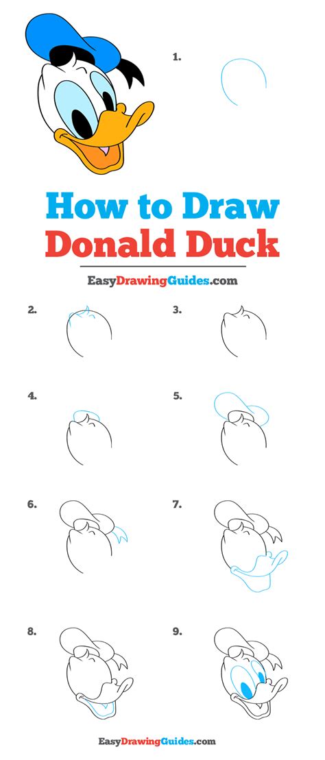 How to Draw Donald Duck Really Easy Drawing Tutorial Disney drawing