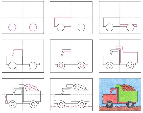 How to Draw Dump Truck Step by Step Learn Easy and Simple Drawing Dump
