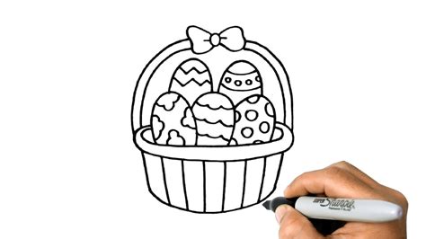 How to Draw Easter Basket StepbyStep Tutorial for Beginners YouTube
