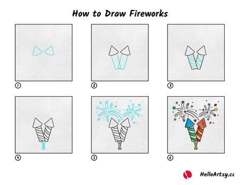 How to Draw Fireworks HelloArtsy