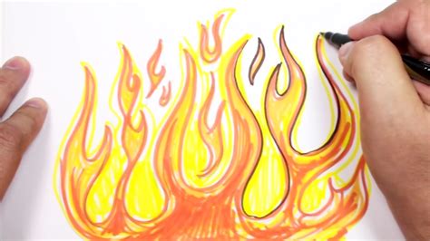 How to Draw Flames Graffiti Fire Drawing Lesson MAT Fire drawing