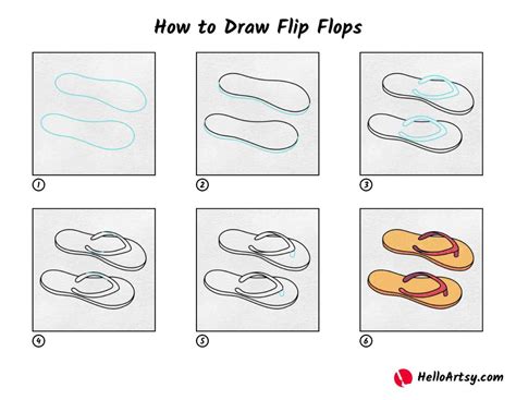 How to Draw Flip Flops HelloArtsy