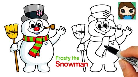 How to Draw Frosty the Snowman Really Easy Drawing Tutorial Frosty