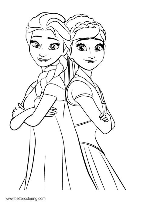 How to Draw Frozen Elsa and Anna Coloring Pages Free Printable