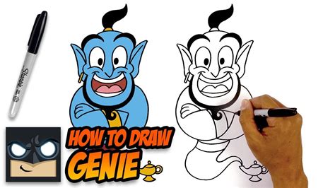 How to Draw Genie Aladdin StepbyStep Tutorial YouTube