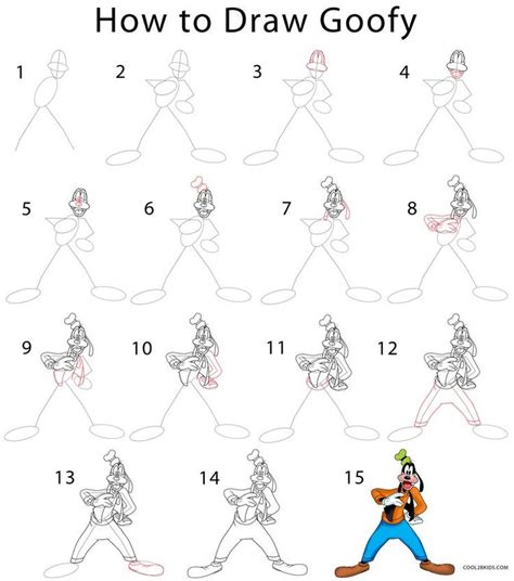 How to Draw Goofy Step by Step Drawing Tutorials with Pictures