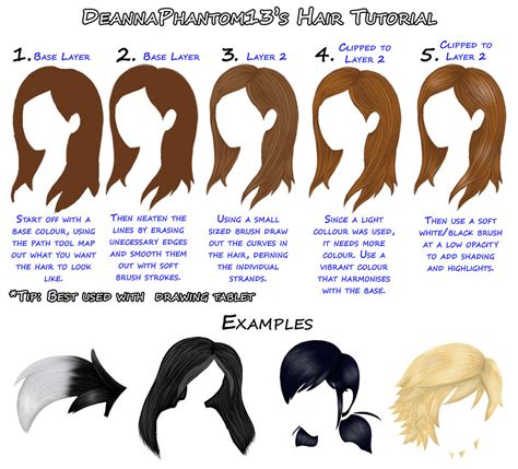 How to Draw Hair Tutorial by DeannaPhantom13 on DeviantArt