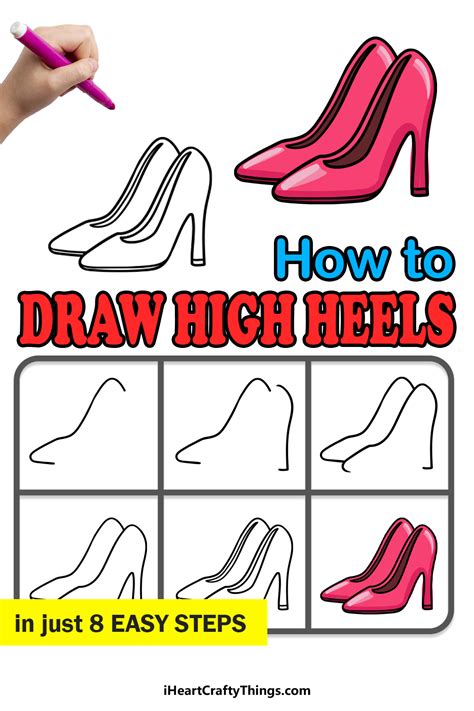 How to Draw High Heels Step by Step Easy for Beginners/Kids Simple