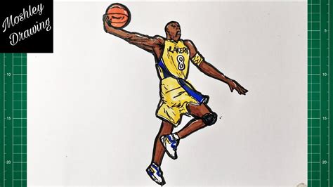 How to Draw Kobe Bryant Playing Basketball Step by Step Easy Drawing