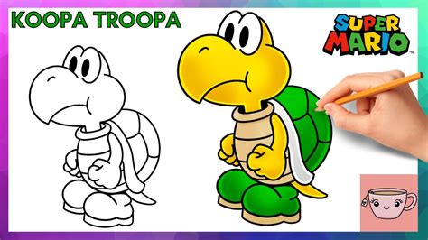 How to Draw Koopa Troopa Super Mario Art Tutorial Easy Step by Step