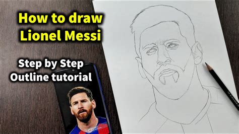 How to Draw Lionel Messi Step by Step easy sketch outline tutorial