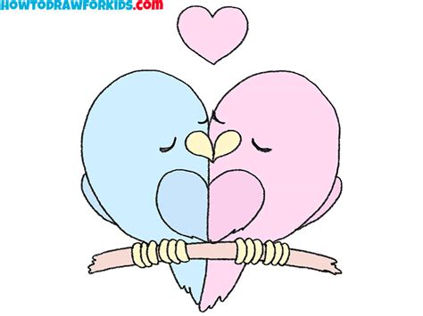 How to Draw Love Birds Really Easy Drawing Tutorial