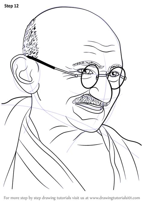 How to Draw Mahatma Gandhi Easy Drawing Step by Step Drawing for