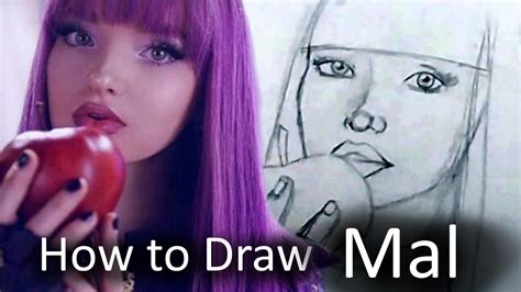 How to Draw Mal from Descendants 2 Easy Realistic Step by Step