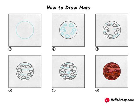 How to Draw Mars Step by Step Instructions