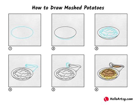 How to Draw Mashed Potatoes HelloArtsy