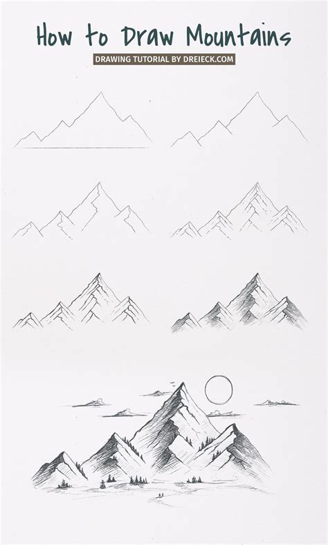 How to Draw Mountains Step by Step Easy for Beginners/Kids Simple