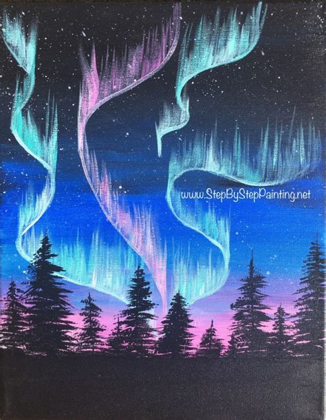 How to Draw Northern Lights Step by Step Timelapse Northern lights