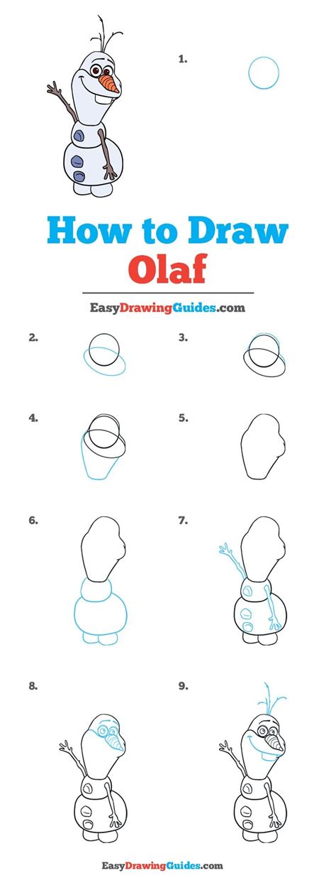 How to Draw Olaf from Frozen Really Easy Drawing Tutorial
