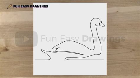 How to Draw One Line Swan Easy - Fun Easy Drawings