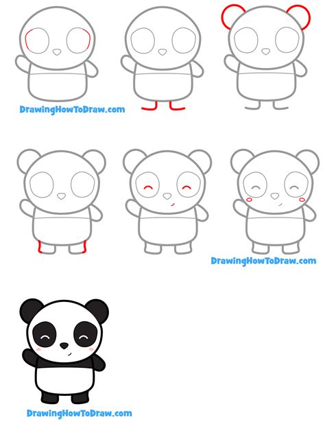 How to Draw Panda Bear easy. Cute Panda Drawing Tutorial YouTube