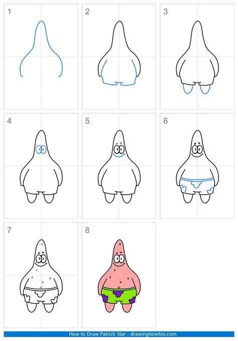 How to Draw Patrick from SpongeBob SquarePants 7 Steps