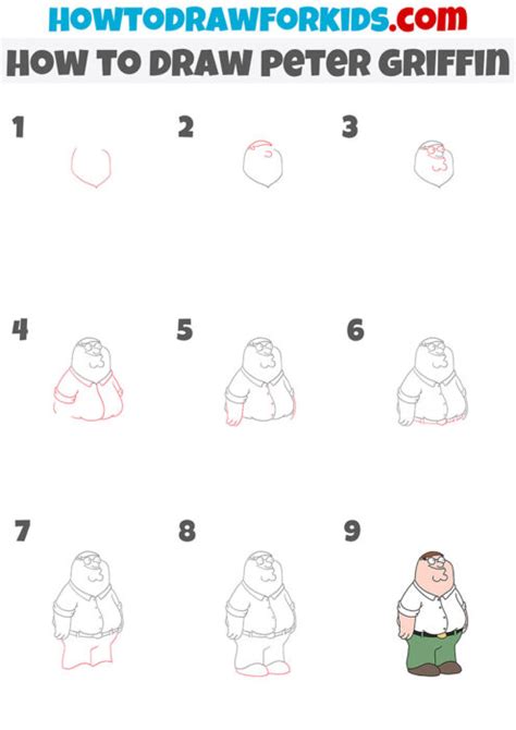 How to Draw Peter Griffin Easy Drawing Tutorial For Kids