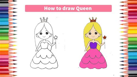 How to Draw Queen Easy Step by Step YouTube
