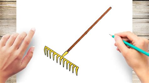 How to Draw Rake Step by Step YouTube