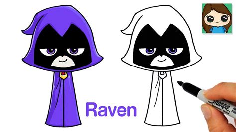 How to Draw Raven from Teen Titans Go With Easy Steps Drawing Tutorial